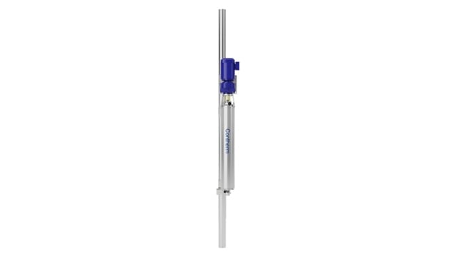Contherm® industrial cylindrical device with blue top component, metallic processing equipment for thermal applications